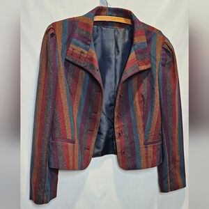 Vintage swingles by Character cropped wool jacket Southwestern
